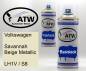 Preview: Volkswagen, Savannah Beige Metallic, LH1V / S8: 400ml Sprühdose + 400ml Klarlack - Set, von ATW Autoteile West.